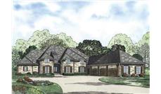 This is the colored rendering of these Luxury Home Plans.