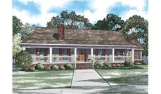 This is the front elevation for these Country Home Plans.
