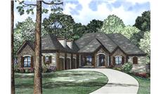 This is the front elevation for these European House Plans.