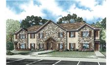 This is an artist's rendering of these Multi-Unit House Plans.