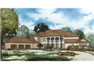 This image shows the Mediterranean style for this set of house plans, Luxury House Plans.