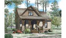 This is a nice rendering showing the front elevation of these Craftsman House Plans.