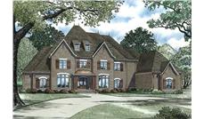 This is the front elevation of these European House Plans.