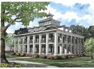 This image shows the elevation for this set of Southern Plantation House Plans.