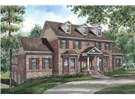 This image shows the front exterior for these Traditional House Plans.