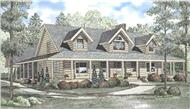 Log Cabin Style House Plans Front elevation.