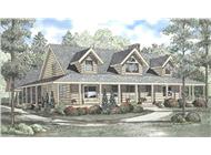 Log Cabin Style House Plans Front elevation.