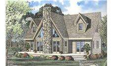 Log Home Plans Front Elevation.