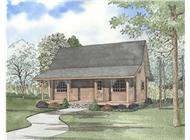 Log Cabins colored front elevation.