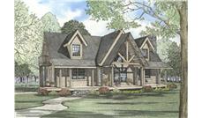 Log Home Plans Front Elevation.