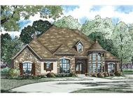 This is an artist's rendering for these Tuscan House Plans.