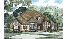 This is an artist's rendering for these Tuscan House Plans.