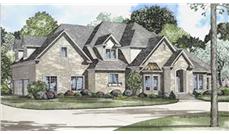 Traditional House Plans color rendering.