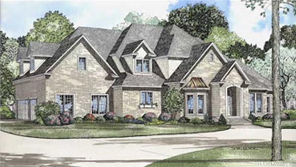 Traditional House Plans color rendering.