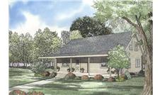 Log Cabin Style Home Design Front Elevation.