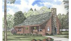 Log Houseplans color rendering.