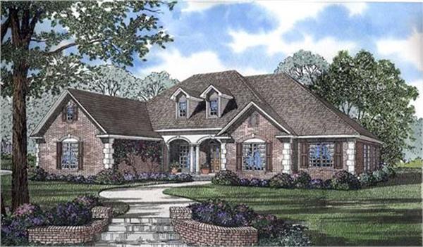 153-1417 house plan front rendering