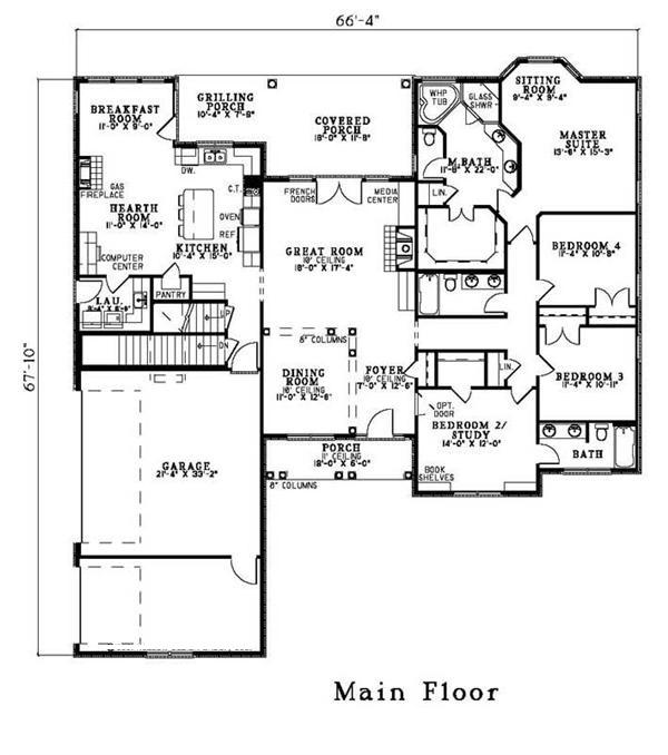 153-1417 house plan alternate floor plan