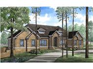 This image shows the front elevation for these Georgian House Plans.