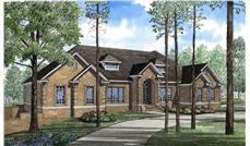 This image shows the front elevation for these Georgian House Plans.
