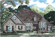 This is the front elevation of these European Home Plans.