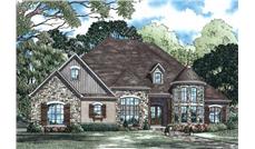 This is the front elevation of these European Home Plans.