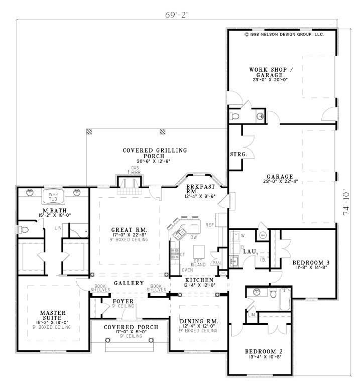 Floor Plan First Story for Ranch House Plan NDG-255