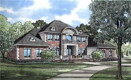 Georgian houseplans NDG-253 color rendering.
