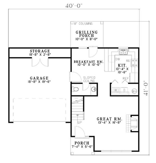 Home Plan : # 153-1462 First Story