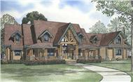 Log Cabin House Plans color rendering.