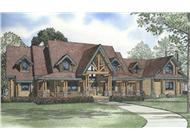 Log Cabin House Plans color rendering.