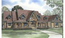 Log Cabin House Plans color rendering.
