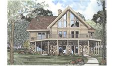 Log Cabins Front Elevation.