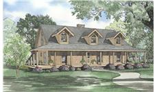 Colorful main image for log house plan # 5119