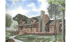 Log Home Plans Front Elevation.
