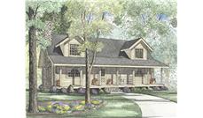Log Cabin Home Plans Front Elevation.