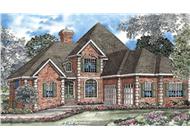 This image shows the front elevation for these Traditional House Plans.