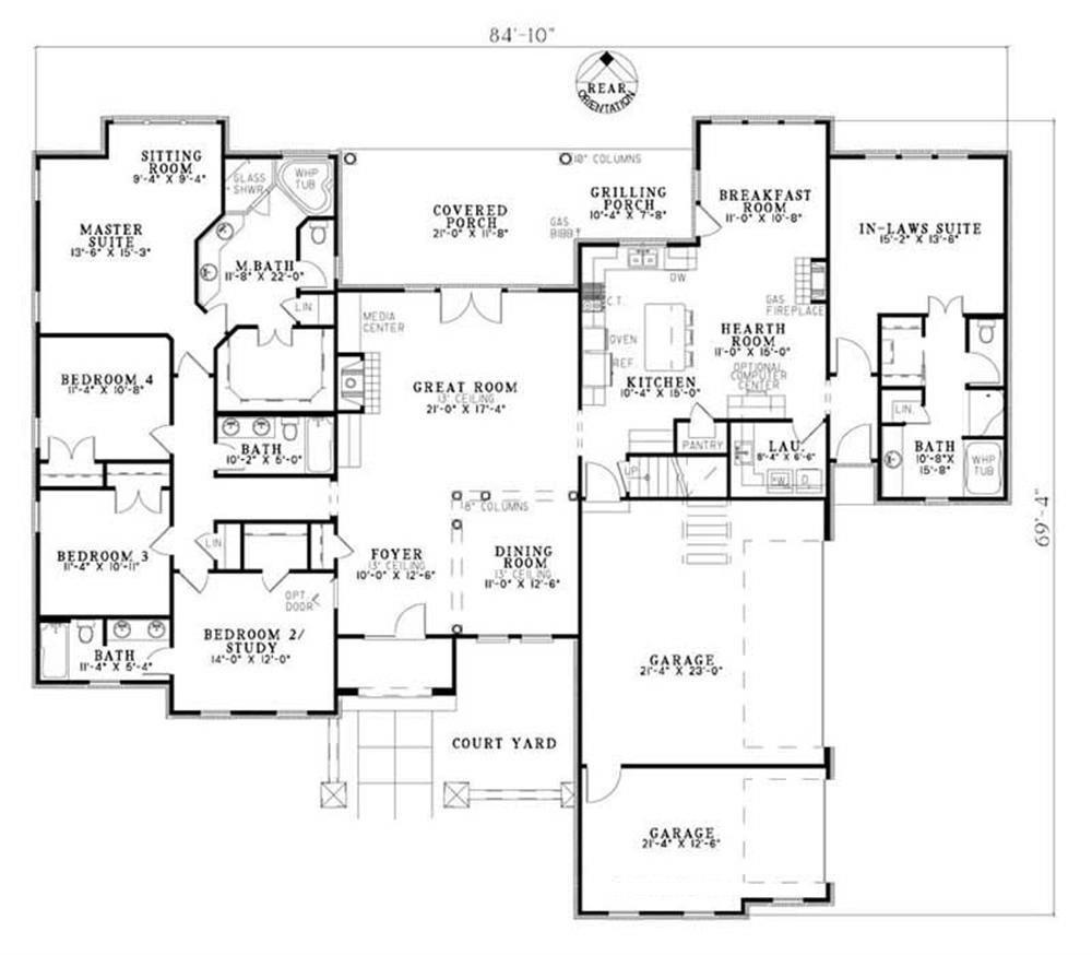 House Plan NDG-1140 Main Floor Plan