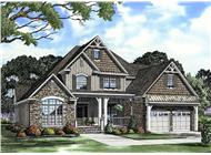 This image shows the front elevation of these charming bungalow house plans.