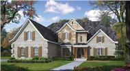 This image shows the front elevation of these great European House Plans.