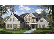This image shows the front elevation of these great European House Plans.