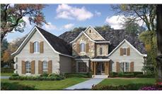 This image shows the front elevation of these great European House Plans.