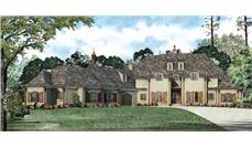 This is a colored rendering of these Luxury Houseplans.