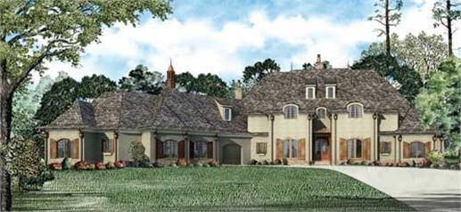 This is a colored rendering of these Luxury Houseplans.