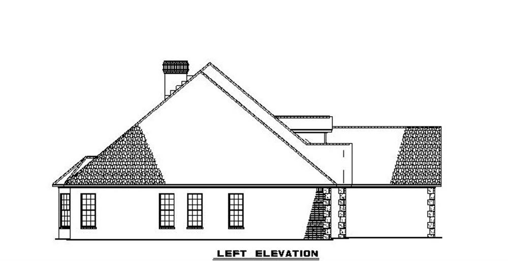 153-1806 house plan left elevation