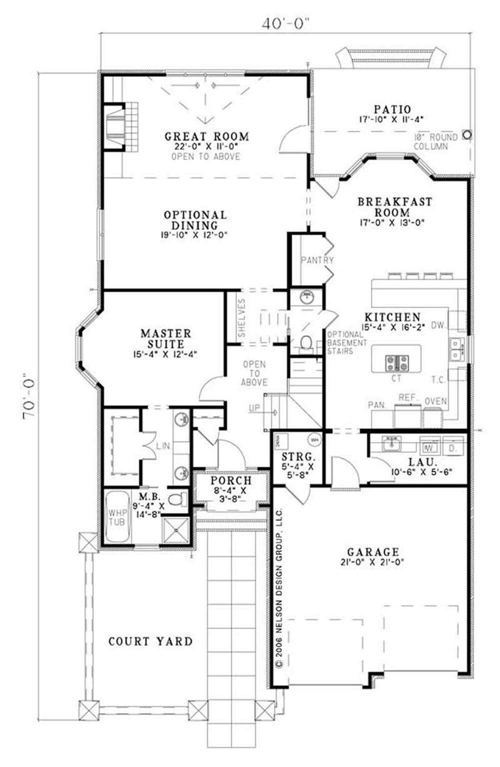House Plan NDG-1177 Main Floor Plan