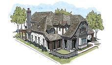 This is an artist's rendering for these French Country House Plans