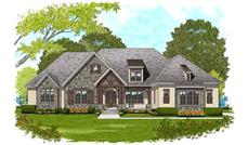 This is an artist's rendering of these Ranch House Plans.