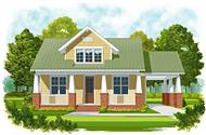 This is an artist's rendering of these Crafstman House Plans.