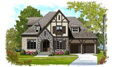 This is the front elevation that was drawn by an artist that will show what the front of this set of Tudor home plans looks like.